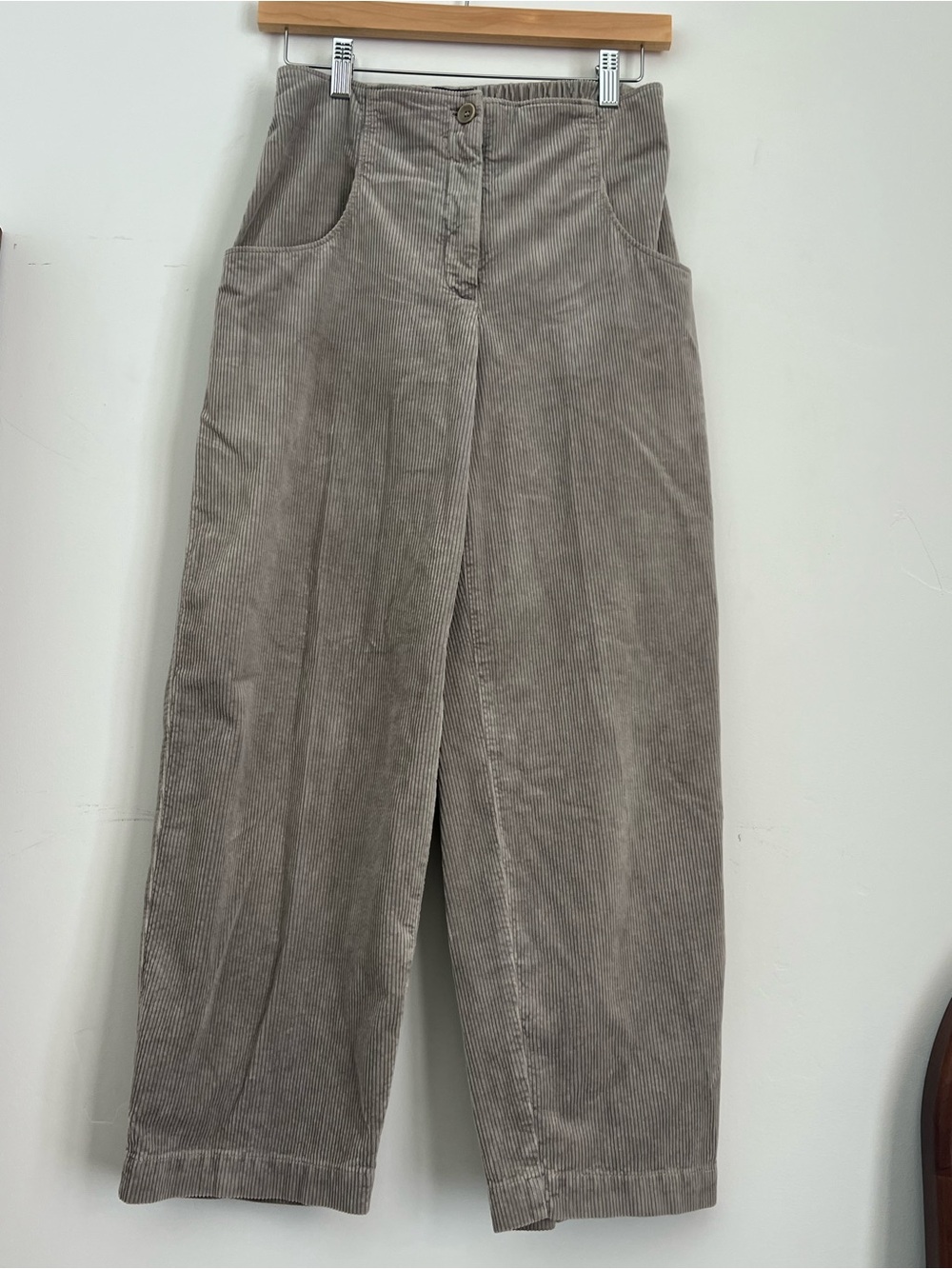 OSKA Grey Corduroy Barrel Leg Balloon Pants Trousers Size 0 Lagenlook